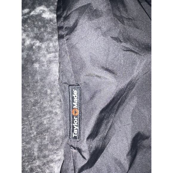TaylorMade Golf Windbreaker Pullover Jacket Black Orange Trim L Nylon Lined - Picture 6 of 9